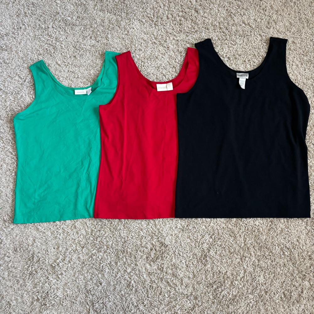 Chico's Tank Tops - Teal, Red, and Black